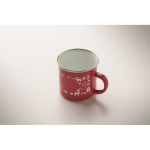 Metalen emaille kerstbeker met individuele doos 300 ml kleur rood foto bekijken derde weergave