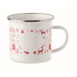 Metalen emaille kerstbeker met individuele doos 300 ml kleur wit tweede weergave