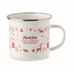 Metalen emaille kerstbeker met individuele doos 300 ml kleur wit hoofdweergave tweede weergave