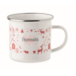 Metalen emaille kerstbeker met individuele doos 300 ml kleur wit tweede hoofdweergave