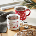Metalen emaille kerstbeker met individuele doos 300 ml kleur wit tweede sfeervolle hoofdweergave