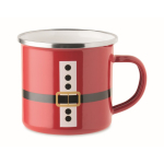 Metalen mok met emaillelaag Kerstman en geschenkdoos 300ml kleur rood tweede weergave