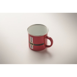 Metalen mok met emaillelaag Kerstman en geschenkdoos 300ml kleur rood foto bekijken derde weergave