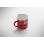 Metalen mok met emaillelaag Kerstman en geschenkdoos 300ml kleur rood hoofdweergave