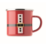 Metalen mok met emaillelaag Kerstman en geschenkdoos 300ml kleur rood vierde weergave