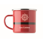 Metalen mok met emaillelaag Kerstman en geschenkdoos 300ml kleur rood hoofdweergave vijfde weergave