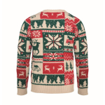 Kersttrui van gebreide stof, 100% acryl, one size L-XL kleur beige derde weergave