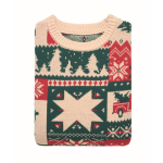 Kersttrui van gebreide stof, 100% acryl, one size L-XL kleur beige vierde weergave