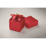 Kerstbal om op te hangen met lint, geleverd in een geschenkdoos kleur rood foto bekijken tweede weergave