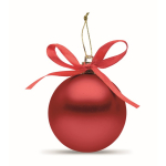 Kerstbal om op te hangen met lint, geleverd in een geschenkdoos kleur rood derde weergave