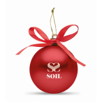 Kerstbal om op te hangen met lint, geleverd in een geschenkdoos kleur rood hoofdweergave derde weergave