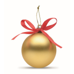 Kerstbal om op te hangen met lint, geleverd in een geschenkdoos kleur goud derde weergave