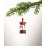 Houten carrouselhanger om in de kerstboom te hangen kleur rood foto bekijken derde weergave