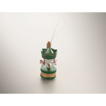 Houten carrouselhanger om in de kerstboom te hangen kleur groen foto bekijken tweede weergave
