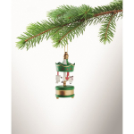 Houten carrouselhanger om in de kerstboom te hangen kleur groen foto bekijken derde weergave