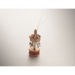 Houten carrouselhanger om in de kerstboom te hangen kleur goud foto bekijken tweede weergave