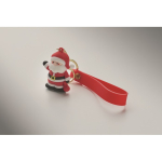 Plastic sleutelhanger met kerstmanfiguur en ring om op te hangen kleur rood foto bekijken derde weergave