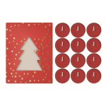 Set van 12 theelichtjes met kaneelgeur en kerstdoos kleur rood derde weergave