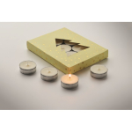 Set van 12 theelichtjes met kaneelgeur en kerstdoos kleur beige foto bekijken vierde weergave