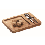Notenkrakerset en acaciahouten schaal voor een relatiegeschenk kleur hout tweede weergave