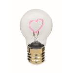 Decoratieve ledlamp met hartvormig filament en batterijen kleur neon fuchsia tweede weergave