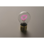 Decoratieve ledlamp met hartvormig filament en batterijen kleur neon fuchsia foto bekijken derde weergave