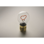 Decoratieve ledlamp met hartvormig filament en batterijen kleur neon fuchsia foto bekijken vierde weergave