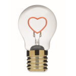 Decoratieve ledlamp met hartvormig filament en batterijen kleur neon fuchsia zesde weergave
