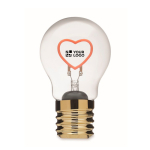 Decoratieve ledlamp met hartvormig filament en batterijen kleur neon fuchsia weergave met bedrukking