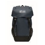 Sportieve RPET 600D rugzak met reflecterende details 15 L kleur blauw weergave met bedrukking