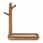 Acaciahouten tray om mee te nemen en voor kleine spullen kleur hout vierde weergave