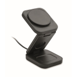 Opvouwbaar 3-in-1 draadloos laadstation met USB-C ingang 15 W kleur zwart