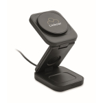 Opvouwbaar 3-in-1 draadloos laadstation met USB-C ingang 15 W kleur zwart hoofdweergave
