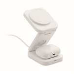 Opvouwbaar 3-in-1 draadloos laadstation met USB-C ingang 15 W kleur wit tweede weergave