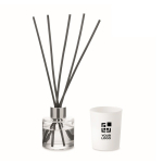 Aromaset met geurverspreider en kaars van plantaardige was kleur wit weergave met bedrukking