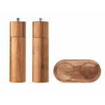 Set acaciahouten zout- en pepermolens met basis kleur hout zesde weergave