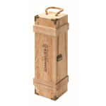 Versterkte houten kist met koordhandvat voor een wijnfles kleur hout hoofdweergave