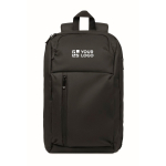 Urban RPET-rugzak met gewatteerd laptopvak 15'' kleur zwart weergave met bedrukking
