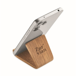 Telefoonstandaard van walnoot- en populierenhout voor op tafel kleur hout hoofdweergave derde weergave