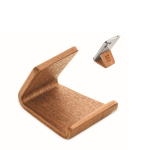 Telefoonstandaard van walnoot- en populierenhout voor op tafel kleur hout weergave met bedrukking