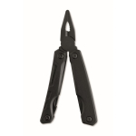 Opvouwbare multitool van aluminium en RVS, 13-in-1 met etui kleur zwart tweede weergave