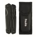 Opvouwbare multitool van aluminium en RVS, 13-in-1 met etui kleur zwart hoofdweergave