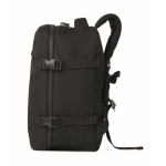 Reisrugzak van RPET-polyester met laptopvak 20L kleur zwart