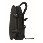 Reisrugzak van RPET-polyester met laptopvak 20L kleur zwart