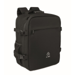 Reisrugzak van RPET-polyester met laptopvak 20L kleur zwart tweede hoofdweergave