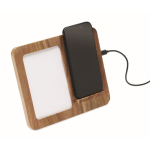 Houten draadloze oplader met telefoonhouder, fotolijst kleur hout
