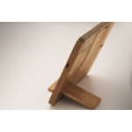 Houten draadloze oplader met telefoonhouder, fotolijst kleur hout foto bekijken vierde weergave