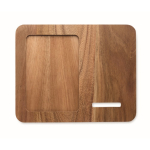 Houten draadloze oplader met telefoonhouder, fotolijst kleur hout achtste weergave