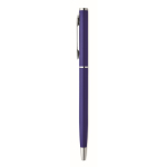 Gerecyclede aluminium pen met chromen clip kleur blauw