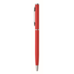 Gerecyclede aluminium pen met chromen clip kleur rood vierde weergave